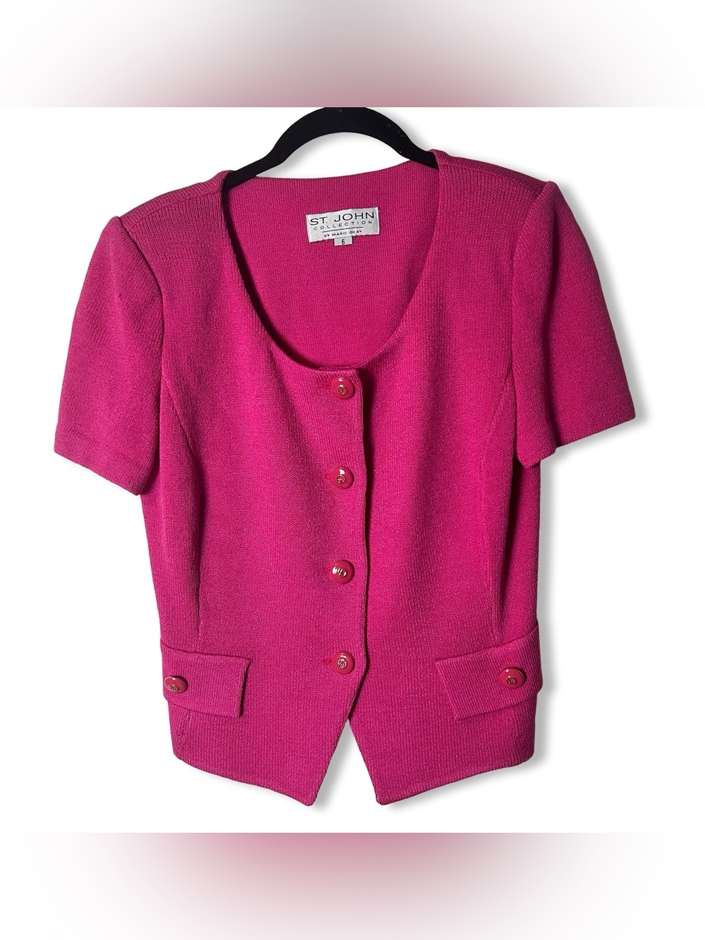 St. John Collection by Marie Gray VTG Pink Knit 2-Piece Jacket & Skirt Set Sz. 6 - Picture 4 of 12